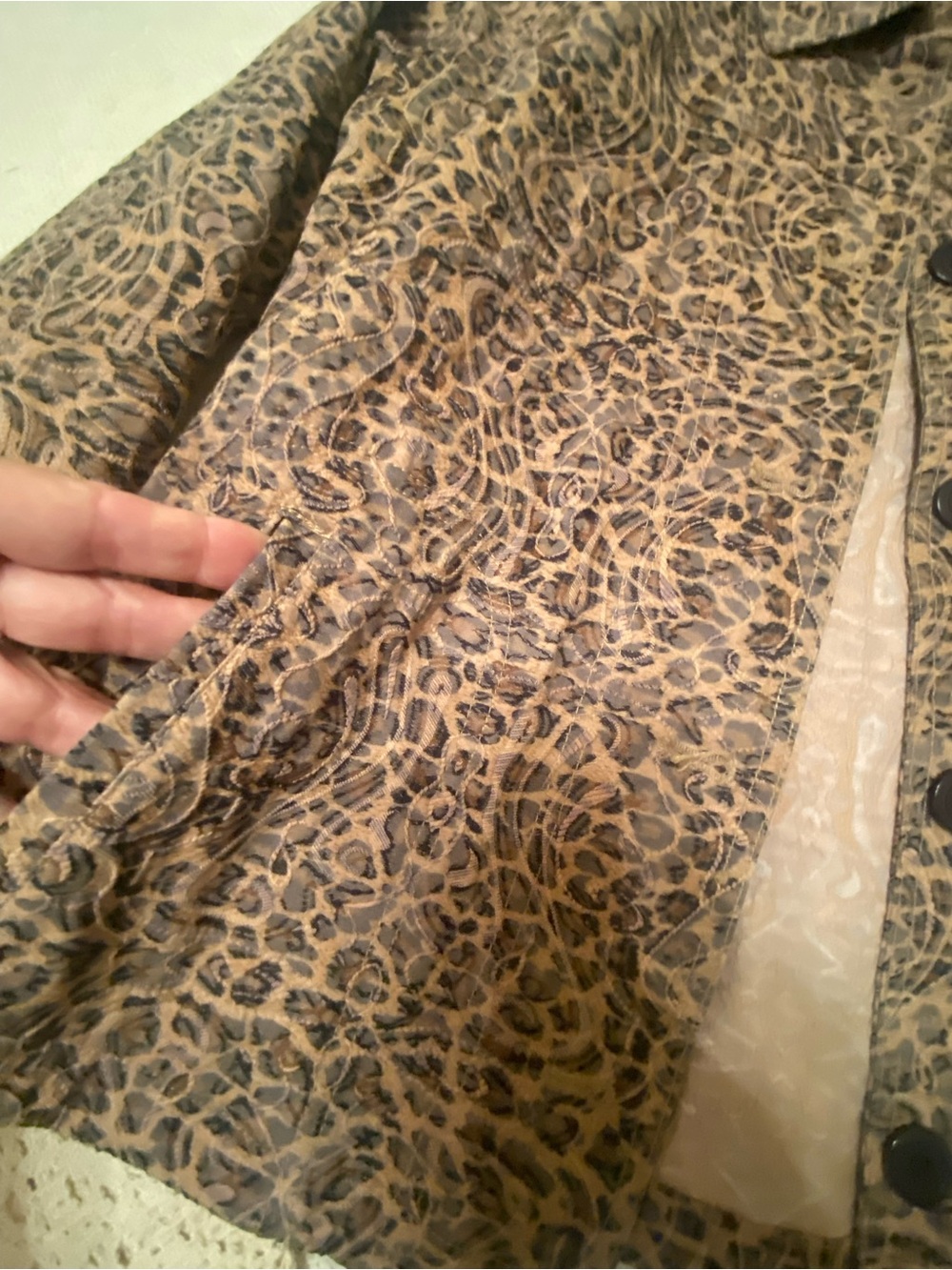 Leopard Print Button-Front  Jacket - Picture 5 of 6